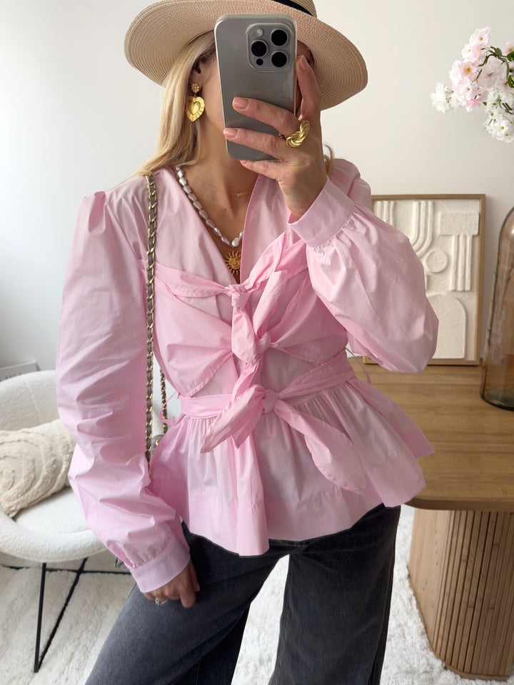 Blouse à nœuds VANY - rose