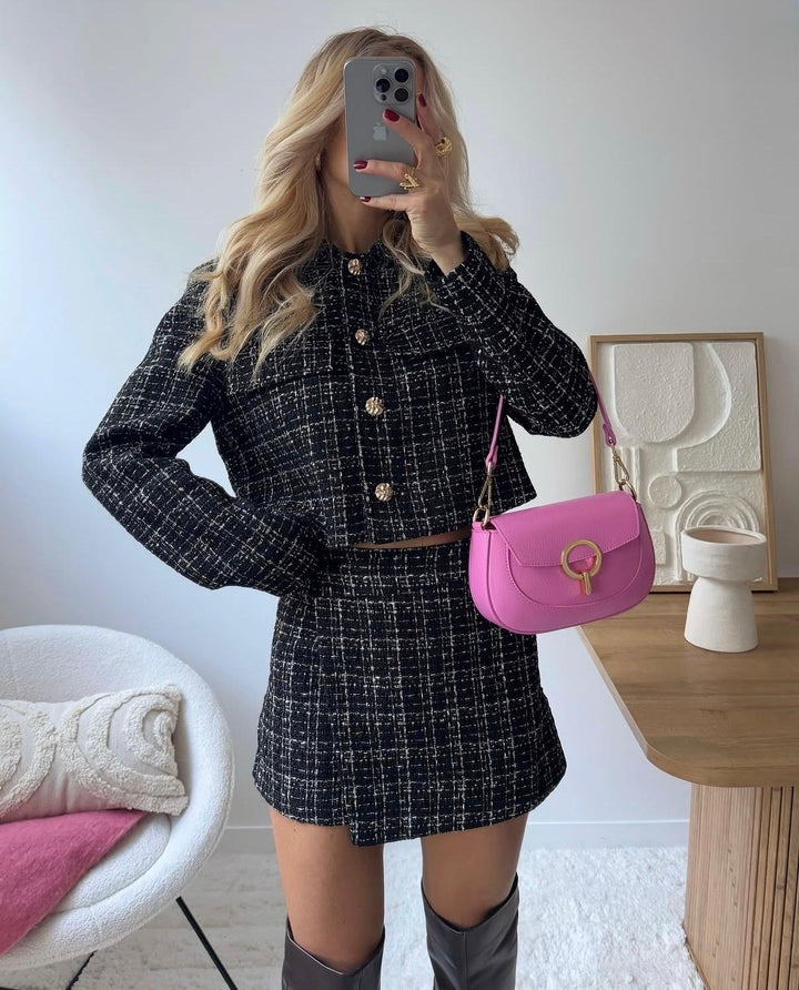 Jupe portefeuille tweed SANTI