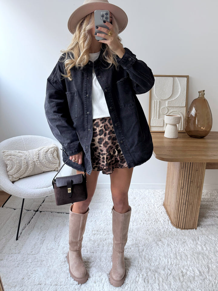 Chemise oversize en denim noir BELMIRO