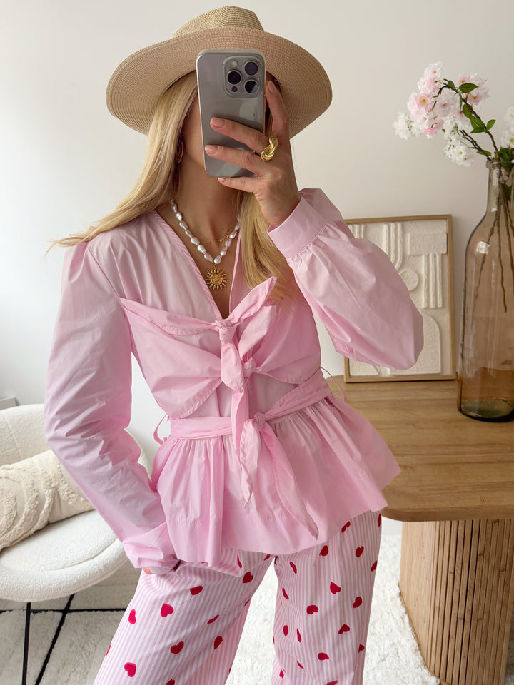 Blouse à nœuds VANY - rose
