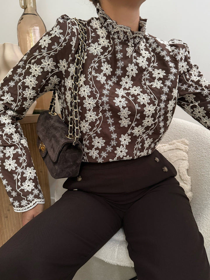 Blouse à broderie floral AUVERS