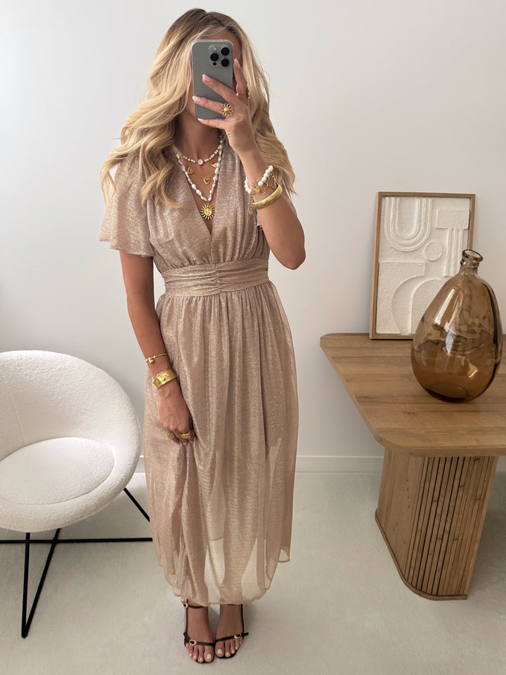 Robe longue en voile irisé VICTORIA PRÉCOMMANDE
