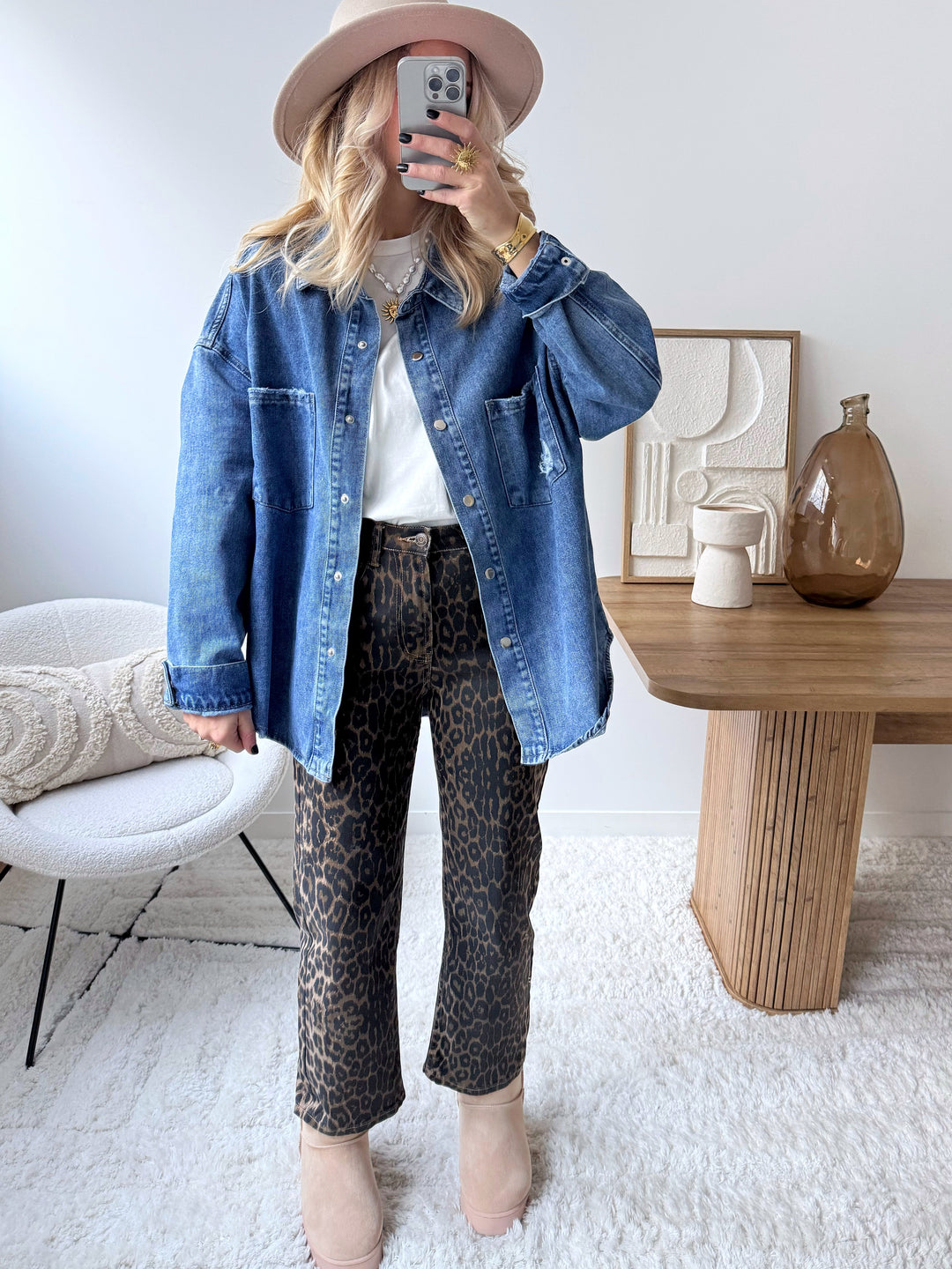 Chemise oversize en denim bleu BELMIRO