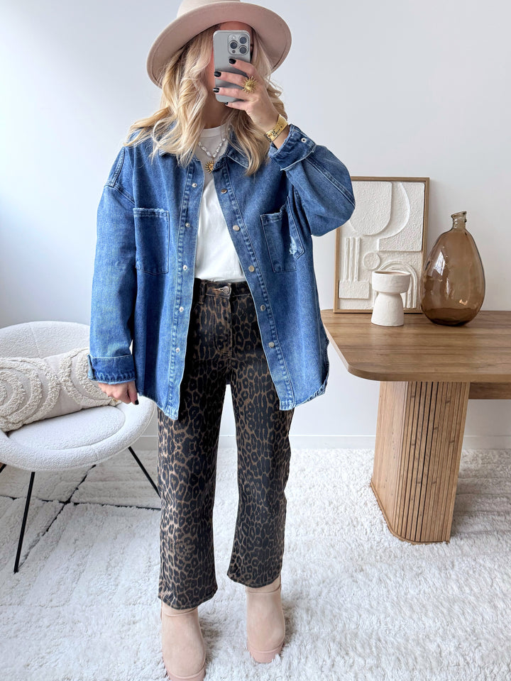 Chemise oversize en denim bleu BELMIRO