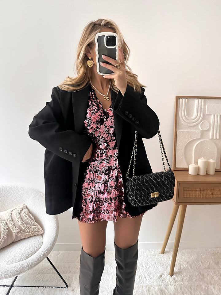 Robe à sequins rose ZORANA